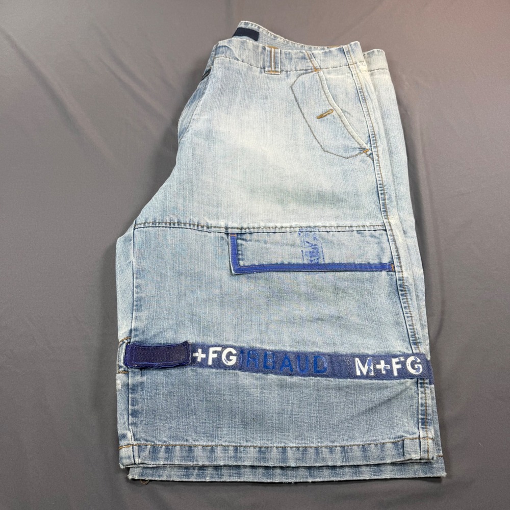 Marithe Francois Girbaud Denim Shuttle Shorts Light Wash Blue Mens 42M Vintage